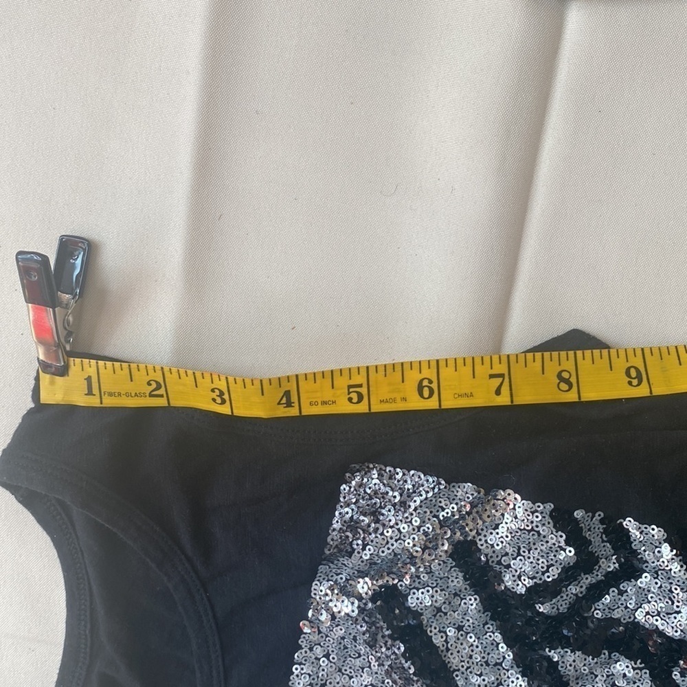 Express Tank Top With Black And Silver Sequin Design - Picture 7 of 10